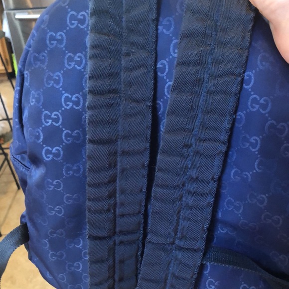 Gucci Nylon Monogram Medium Classic Backpack Blue - Picture 5 of 14